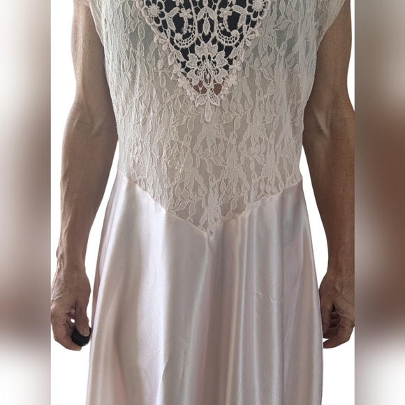 Vintage Cinema Etoile Pink Soft Nylon Lace Bodice Ballet Midi Fairy Nightgown - Picture 5 of 9